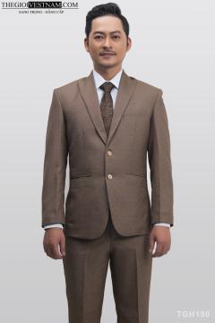 Bộ Suit Nâu Cafe Bố Vegoc Classic Fit TGH190